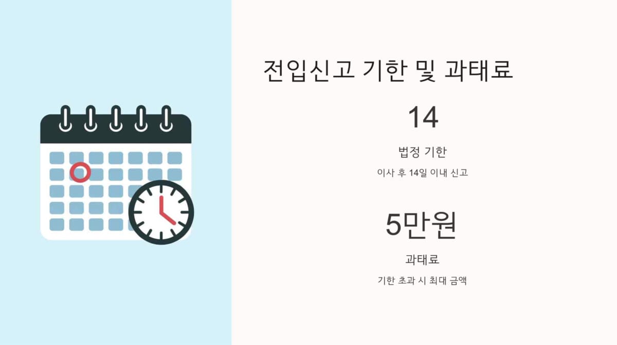 전입신고 기한 및 과태료