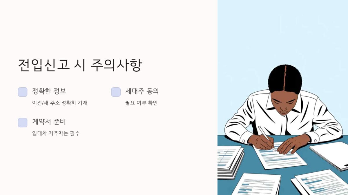 전입신고 시 주의사항