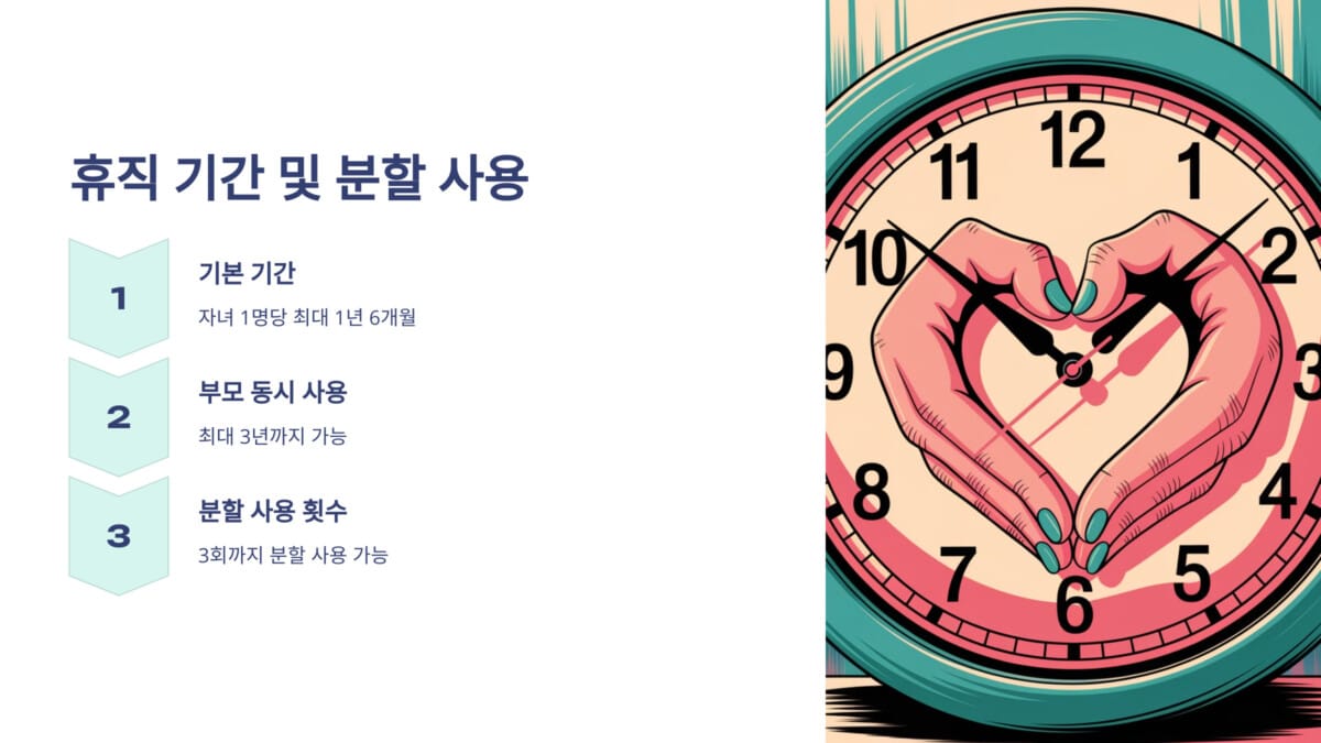 육아휴직 기간 및 분할 사용 방법