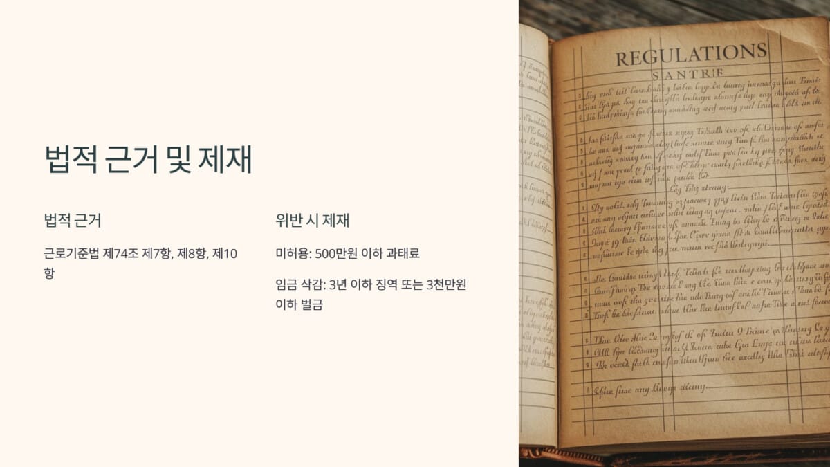 임신기 근로시간 단축제도 법적 근거 및 제재